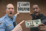 20_dollar_bill brick_wall derek_chauvin george_floyd i_cant_breathe meta:ai_generated negro nigger open_mouth photo pointing police_uniform realistic variant:two_pointing_soyjaks // 1536x1024 // 2.6MB