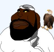 Rick_Ross artist:sabiopajin bald_eagle beard black_skin eagle fat meme meta:tagme neckbeard scarf subvariant:neckbeard_meximutt template turban user=sabiopajin variant:meximutt // 888x849 // 141.3KB