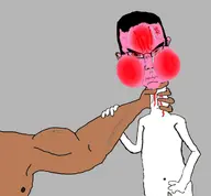 anger_mark arm belly_button black_hair blood bloodshot_eyes bnwo booger brown_skin buff choking crying ear glasses hair hand holding_breath muscular_male pink_skin puff rage red_skin seething skinny strangled sweating variant:chudjak // 1024x950 // 67.9KB