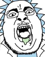 adult_swim blue_hair cartoon clothes glasses hair mustache open_mouth rick_and_morty rick_sanchez scientist stubble variant:chugsjak // 1119x1431 // 547.6KB