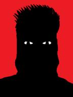 analog_horror black_skin hair red_background shadow silhouette soyjak variant:markiplier_soyjak // 600x800 // 10.1KB