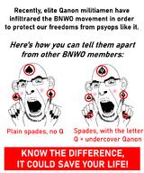 2soyjaks bnwo ear earring glasses hair mouth_open nails open_mouth painted_nails psa psyop q qanon queen_of_spades soyjak spade stubble subvariant:spadeson tattoo teeth variant:cobson // 1000x1200 // 219.6KB