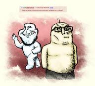 2soyjaks arm art closed_mouth drawfag drawing drawn_background fat fist full_body glasses hair hand leg request shadow shorts smile stubble subvariant:henry variant:gapejak variant:tony_soprano_soyjak walking waving yellow_skin // 1303x1182 // 2.1MB