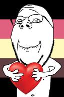 chubby_chaser derp flag:fat_fetish heart holding_heart subvariant:wholesome_soyjak variant:gapejak // 676x1021 // 111.0KB