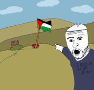 bomb brown_skin bush clothes drawn_background flag:palestine hat israel jewish_nose judaism kippah palestine star_of_david variant:impish_soyak_ears variant:two_pointing_soyjaks // 1280x1232 // 72.5KB