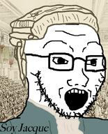 aristocratic bald bourgeoisie clothes france glasses hair open_mouth painting powdered_wig soyjak stubble text variant:soyak white_skin wig // 644x800 // 352.6KB