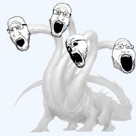 animal hydra open_mouth subvariant:plier_shocked variant:darkiplier variant:markiplier_soyjak variant:markiplier_soyjak2 white_skin // 820x821 // 294.2KB