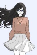 blue_eyes ear glasses hair meta:tagme nose skirt soylent_(cacao) variant:soytan white_background white_skin // 512x768 // 27.1KB