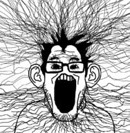 ear eyelashes glasses hair no_nose open_mouth soyjak stretched_mouth stubble variant:markiplier_soyjak // 1062x1086 // 193.5KB