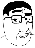 black_hair closed_mouth eyebrows glasses hair series:chuddified_soyjaks smile smirk smug subvariant:smugchud template transparent_background variant:smugjak // 554x772 // 11.7KB