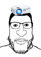 glasses hair looking_at_you projecting projector stubble subvariant:carbjak variant:markiplier_soyjak // 864x1211 // 132.3KB