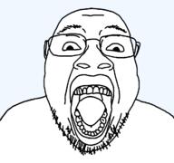 big_lips glasses hair nigger open_mouth phenotype soyjak stubble teeth template tongue transparent_background variant:bernd // 1200x1125 // 69.1KB