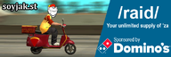 raid 1soyjaks blue_background blur blurred_background clothes dominos_pizza ear english_text grand_theft_auto grand_theft_auto:_san_andreas gta_sa hat meta:banner meta:banner_contest_2025 meta:not_oc motorcycle no_glasses pizza pizza_deliveryman raid_(soyjak_party) red_and_yellow_shirt road scooter soyjak_party soyjak_st sponsor stubble text variant:impish_soyak_ears vehicle video_game wheel white_text // 600x200 // 134.1KB