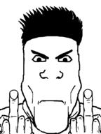 angry closed_mouth hair hand middle_finger soyjak variant:markiplier_soyjak // 600x800 // 52.0KB