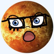 blue_eyes cartoon eyelashes glasses mymy ongezellig open_mouth planet redraw soy_parody soyjak space variant:feraljak venus // 1920x1925 // 4.3MB