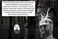 bloodshot_eyes crying gigachad hair mustache open_mouth purple_hair soyjak text tongue variant:bernd video yellow_teeth // 576x384, 14.8s // 437.7KB