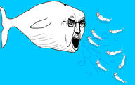 animal artist:sectionalism blowhole ear fish glasses krill multiple_soyjaks open_mouth punisher_face smile soyjak stubble underwater variant:chudjak variant:impish_soyak_ears whale // 3464x2182 // 636.5KB