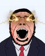 american_psycho blood clothes glasses laser_eyes patrick_bateman screaming soyjak stubble subvariant:modern_cobson suit thunder tiktok variant:cobson // 1354x1688 // 757.3KB