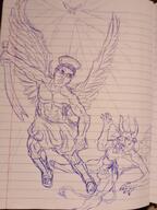 archangel_michael art demon holy_spirit soyjak sword variant:chudjak wing zulfiqar // 1200x1600 // 168.8KB