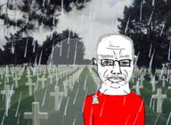 2soyjaks animated background clothes cross ghost glasses grass gravestone grey_hair irl irl_background medal old rain sad sky star_of_david text tragedyjakking tranny tree tshirt variant:bernd variant:chudjak vein veteran // 1092x800 // 2.2MB