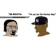 ambatukam black_skin brandon_currington cap clothes dreamybullxxx glasses goatee hair hat mustache negro nordic_chad soyjak stubble text thug_hunter thugshaker variant:soyak // 1125x1121 // 52.7KB