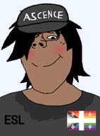 artist:garf ascence_(user) blushing brown_skin dark_hair esl flag:quebec_pride meta:namefags pooner subvariant:terryjak sweating // 870x1174 // 150.6KB