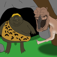amphibian ancient brown_skin caveman drawn_background fat frog froglaugh geg jsid meta:not_oc nas:pepe nusoi pepe_the_frog pepelaugh rock rocks series:nusoi_neanderthal_adventures shadow stone subvariant:hunky_twink_sex_machine variant:alicia wearing_hide wearing_leaf // 2000x2000 // 611.6KB