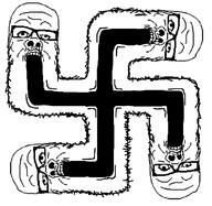 4soyjaks glasses open_mouth soyjak stubble swastika variant:a24_slowburn_soyjak // 665x649 // 61.3KB