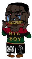 angry big_boy black_lives_matter blood blood_from_mouth bloodshot_eyes clothes cracked_teeth crying fist flag:pan-african glasses hair nigger nigger_nationalism red_sclera rotten_teeth shitskin stretched_mouth subvariant:big-boy text variant:chudjak vein yellow_teeth // 515x955 // 56.5KB
