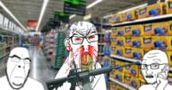 2soyjaks angry blood_from_ears blood_spray bloodshot_eyes clenched_teeth closed_eyes closed_mouth concerned cracked_teeth ear firearm glasses gun holding_object holding_phone imminent_death irl_background looking_at_you mass_shooter nosebleed open_mouth phone red_eyes rifle seething subvariant:feralrage subvariant:soyak_(concerned) text variant:cobson variant:feraljak variant:soyak vein yellow_teeth // 1000x519 // 707.3KB