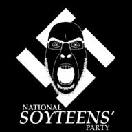 angry artist:unknown glasses inverted logo national_soyteens_party open_mouth political_party politics sharty soyjak_party soyvil_war soyvil_war_5 stubble subvariant:cobson_front2 swastika symbol thick_eyebrows variant:cobson // 1000x1000 // 20.6KB