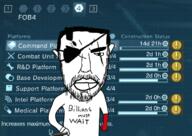 angry beard big_boss cigar closed_mouth ear eyepatch hair metal_gear millions_must_die scar soyjak subvariant:chudjak_front variant:chudjak video_game // 727x515 // 405.4KB