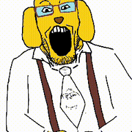 2soyjaks animated clothes dog ext=gif glasses hand janny laughing looking_at_you stubble subvariant:wholesome_soyjak suit_and_tie variant:gapejak variant:markiplier_soyjak // 240x320 // 70.3KB