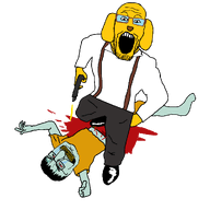 blood crying gun janny meta:namefags open_mouth shoot subvariant:big-boy trevor(user) variant:chudjak variant:markiplier_soyjak // 1000x1000 // 45.5KB