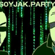 angry closed_mouth clothes fat glasses hacker hair meta:banner open_mouth soyjak soyjak_party stubble sunglasses text the_matrix variant:chudjak variant:shotjak // 300x150 // 1.1MB