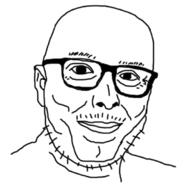 closed_mouth ear glasses mustache soyjak stubble variant:unknown // 655x676 // 115.1KB