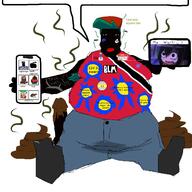 clothes fnf_pedo holding_phone meta:tagme poop speech_bubble subvariant:chudplier variant:markiplier_soyjak // 1500x1500 // 653.3KB