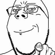 animated closed_mouth glasses hand pointing pointing_at_viewer redraw smile soyjak stubble subvariant:wholesome_soyjak variant:gapejak white_eyes wrinkles // 598x800 // 102.8KB