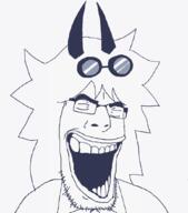 edward edward_(fundamental_paper_education) fpegem fundamental_paper_education geg glasses goggles hair horn laughing sharty_culture soyjak stubble variant:cobson // 928x1052 // 27.9KB