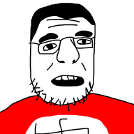 gaping_mouth glasses smile soyboy stubble teeth variant:krautjak wrinkles // 933x933 // 9.3KB