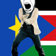 angry animated country dance flag flag:south_sudan full_body gangnam_style glasses irl open_mouth south_sudan soyjak star stubble variant:cobson // 300x460 // 496.5KB