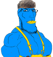 acne beak blue_skin buff glasses mge overalls perm social_media stubble subvariant:finnishmutt twitter variant:gapejak x xitter zoomer zoomer_hair // 880x950 // 251.2KB