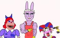 amerimutt blue_eyes blush bow censored dress drill fetish gay glasses glove gooseworx indie jax_(the_amazing_digital_circus) muscular_male pomni purple_skin rabbit rabbit_ears ragatha red_hair subvariant:impish_amerimutt subvariant:unbotheredchud tadcgem the_amazing_digital_circus tranny transgender_flag troon variant:chudjak variant:gapejak variant:impish_soyak_ears vein white_hair yellow_lips // 944x606 // 618.0KB