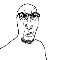 angry bald closed_mouth frown glasses punisher_face soyjak stubble variant:gimper white_background white_skin wrinkles // 947x990 // 16.9KB