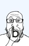 closed_mouth comic_sans finger glasses letter looking_at_you picking_nose smile soyjak stubble variant:markiplier_soyjak // 800x1280 // 176.2KB