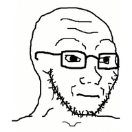 3soyjaks animated closed_mouth glasses neutral smile soyjak stubble subvariant:neutralplier thumbs_up variant:a24_slowburn_soyjak variant:markiplier_soyjak variant:soyak // 490x500 // 177.9KB