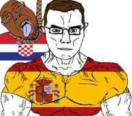 2soyjaks bloodshot_eyes brown_hair brown_skin buff closed_mouth croatia crying death ear flag flag:croatia flag:spain glasses hair hanging mustache open_mouth rope soyjak spain stubble subvariant:chudjak_front subvariant:muscular_chud suicide tongue variant:bernd variant:chudjak vein yellow_teeth // 1059x929 // 613.3KB