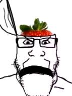 angry animated closed_mouth foodjak frown glasses guy_with_head_open_strawberry_funny sound soyjak strawberry stubble variant:markiplier_soyjak video // 374x500, 33.9s // 616.7KB