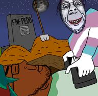 artist:catjakker brown_skin casket david_dees defibrillator digging dirt fnf fnf_pedo glasses grave grin moon night revive shovel smile stars stubble subvariant:chudplier tranny variant:bernd variant:markiplier_soyjak variant:weirdpenis // 1063x1047 // 274.0KB