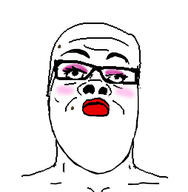 blush closed_mouth glasses makeup soyjak tranny variant:a24_slowburn_soyjak // 508x520 // 38.5KB